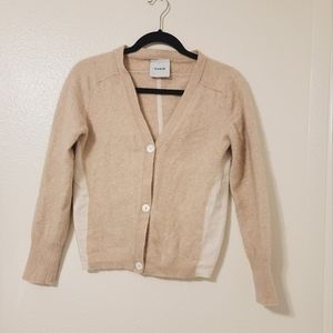 Garin The Lily— Beige & Ivory 100% Cashmere Cardigan S-M